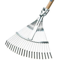 vendita online Scopa per foglie art.851b a 21 denti regolabile con manico Rastrelli, badili, forche, scope Agef